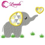 Matriz de bordado - Elefante5 com Aplique - Image 2