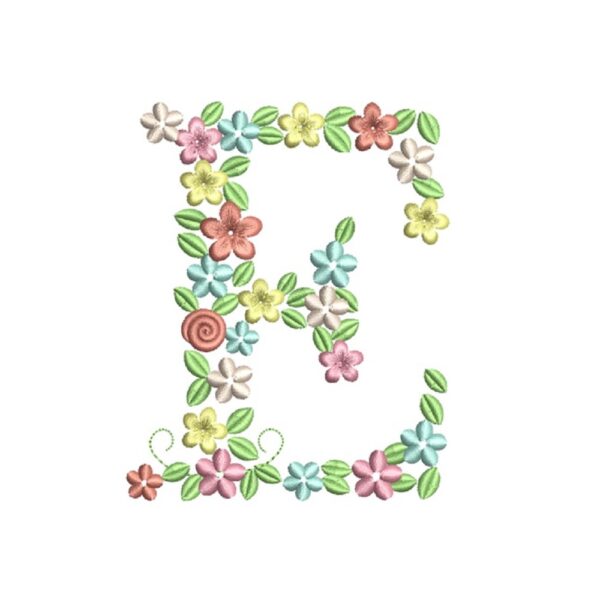 matriz de bordado alfabeto floral para bordar