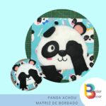 Panda atividade para livro sensorial na bordadeira