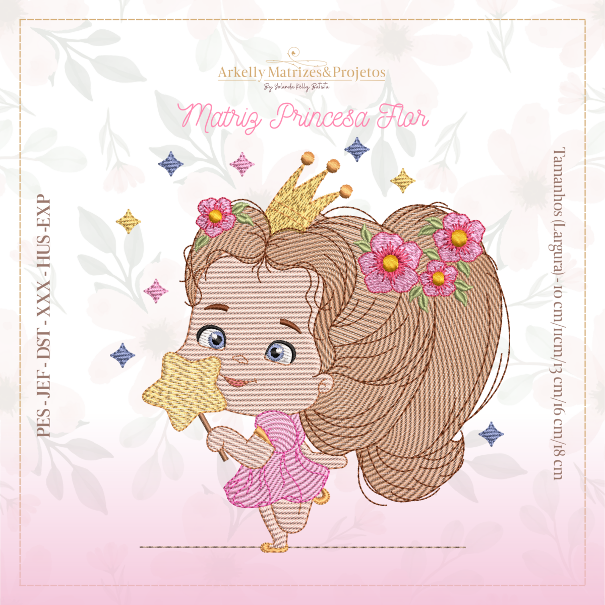 Matriz de Bordado- Princesa Flor - Imagem 1