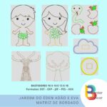 Jardim do Éden Adão e Eva – página completa para livro sensorial - Imagem 2