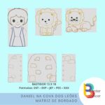 Daniel na cova dos leões – página completa para livro sensorial matriz de bordado - Imagem 2