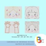 Carinhas de meninas Achou – matriz de bordado - Image 2