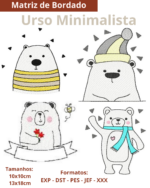 Mini Coleção de Matrizes - Urso Minimalista