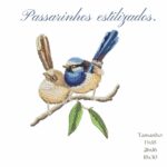 Matriz de bordado Imitando bordado a mão passarinhos