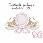 Matriz de bordado Camafeu richileur e borboletas 3d