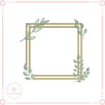 Matriz de Bordado Moldura Quadrada Rosas e Folhas - Image 3