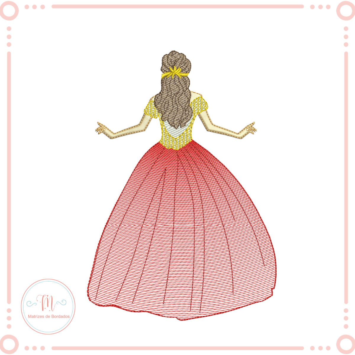 Matriz de Bordado Menina de Costa - Image 1