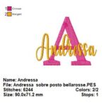Matriz de Bordado -Andressa sobre posto fonte bellarosse - Image 2