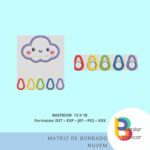 Nuvem Chuva colorida página de atividade para livro sensorial – matriz de bordado - Image 2