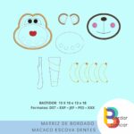 Macaco comilão escova dentes atividade para livro sensorial na bordadeira - Image 2