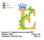 Matriz de bordado- Letra ramo e coroa menino 10X10