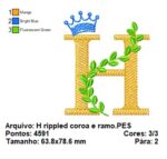 Matriz de bordado- Letra ramo e coroa menino 10X10