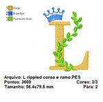 Matriz de bordado- Letra ramo e coroa menino 10X10