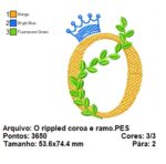 Matriz de bordado- Letra ramo e coroa menino 10X10