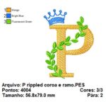 Matriz de bordado- Letra ramo e coroa menino 10X10