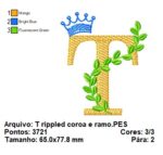 Matriz de bordado- Letra ramo e coroa menino 10X10