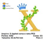 Matriz de bordado- Letra ramo e coroa menino 10X10