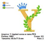 Matriz de bordado- Letra ramo e coroa menino 10X10