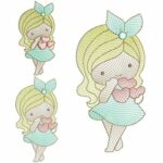 Matriz de Bordado - Menininhas Cute Rippled - Imagem 3