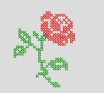 Matriz de bordado- Ponto Cruz Flor-Rosa bastidor 10x10 PES E JEF