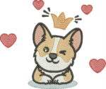 Matriz de Bordado - Corgi Cachorrinho Real