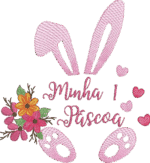 coelhinha floral - minha 1 pascoa - matriz bebe - coelhinha menina