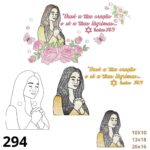 Matriz de bordado kit mulher de oração