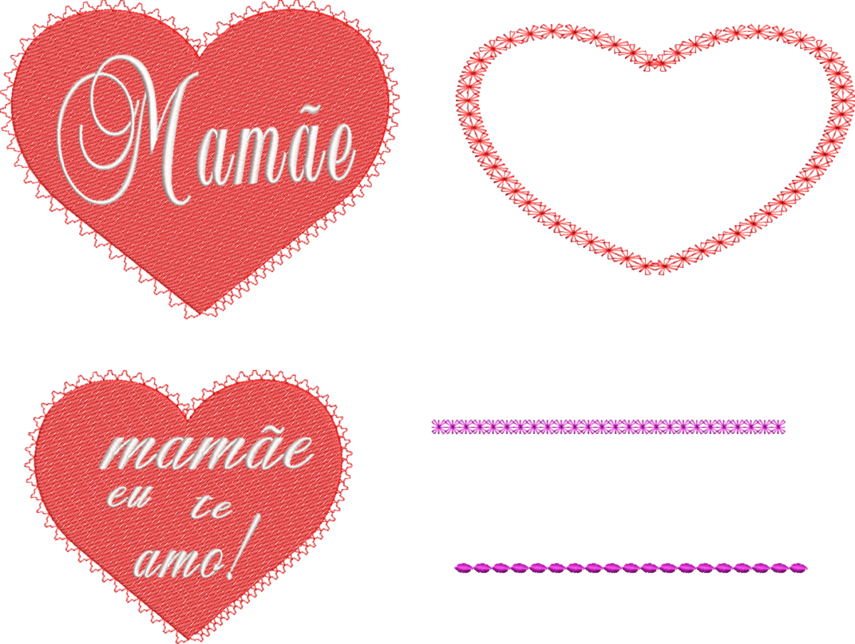 MATRIZ DE BORDADOS DIAS DAS MÃES MATRIZES EM TAMANHOS 10CM 12X14CM 14X17CM FORMATOS PES-DST-XXX-JEF-HUS-EXP