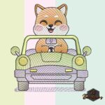 Matriz de Bordado - kit raposa no carro - Image 2