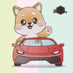Matriz de Bordado - kit raposa no carro - Image 3