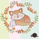 Matriz de Bordado - kit Raposa na Guirlanda - Image 2