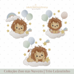 Matrizes de Bordado Trio Leãozinho | Zoo nas Nuvens