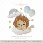 Matrizes de Bordado Trio Leãozinho | Zoo nas Nuvens - Image 3