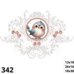 Matriz de bordado Camafeu de arabescos e poas