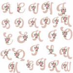 Matriz de Bordados Alfabeto florzinhas