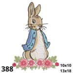 Matriz de bordado Coelho peter Rabitt floral