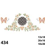 Matriz de bordado Guirlanda em richelieur e borboleta 3D