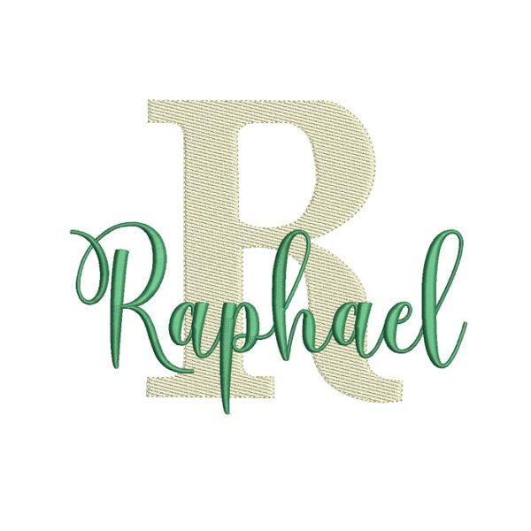 matriz de bordado nome Raphael sobreposto para bordar