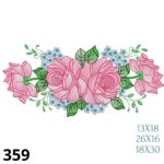 Matriz de bordado barrado rosas