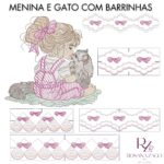 Menina e Gato com Barrinhas