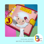 Ovelha atividade para livro sensorial – matriz de bordado