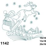 Matriz de bordado Natal Papai Noel Trenó
