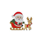 Matriz de Bordado Natal - Papai Noel e Rena - 3 Tamanhos - Imagem 2