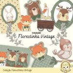 Coleção Florestinha Vintage Matrizes de Bordado