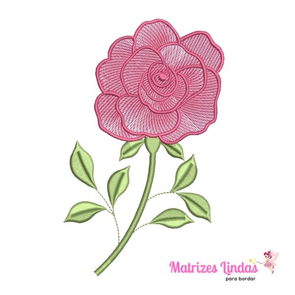 matriz de bordado Flor Rosa Para bordar Rosas ML