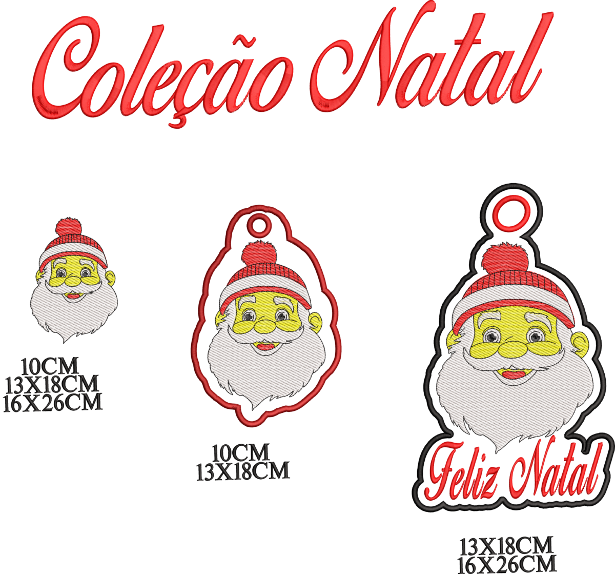 Matriz de bordado coleção natal tamanhos variados e com projeto Noel de dependurar em diversos locais .
