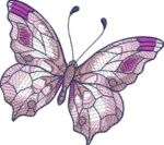 Matriz de bordado barrado hortensias e borboleta - Image 3