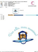 Matriz de bordado - Voe alto meu menino - Urso aviador - Image 2