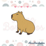 Matriz de Bordado Capivara - Em Pontos Leves e 6 Tamanhos